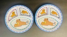 Vintage Disney Lion King Simba Nala Divided Plates Set of 2 Zak 9 Kids Plate