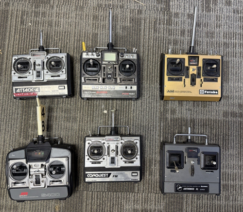 Old Rc Controllers LOT OF 6 VINTAGE RC AIRPLANE REMOTE CONTROLLERS AS IS NOT WORKING (A20 ...