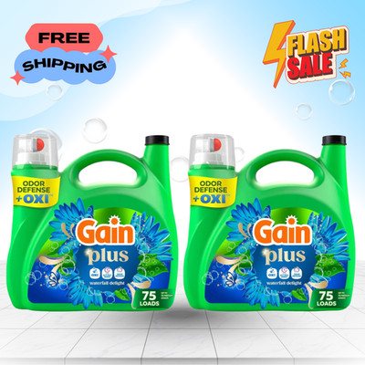 [SALE] 2 Pack Gain Plus Waterfall Delight HE Laundry Detergent 99 fl oz 75 Loads