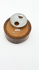 Vintage Gorham Gift World Wooden Music Box Base Sankyo Japan 3.5” Round