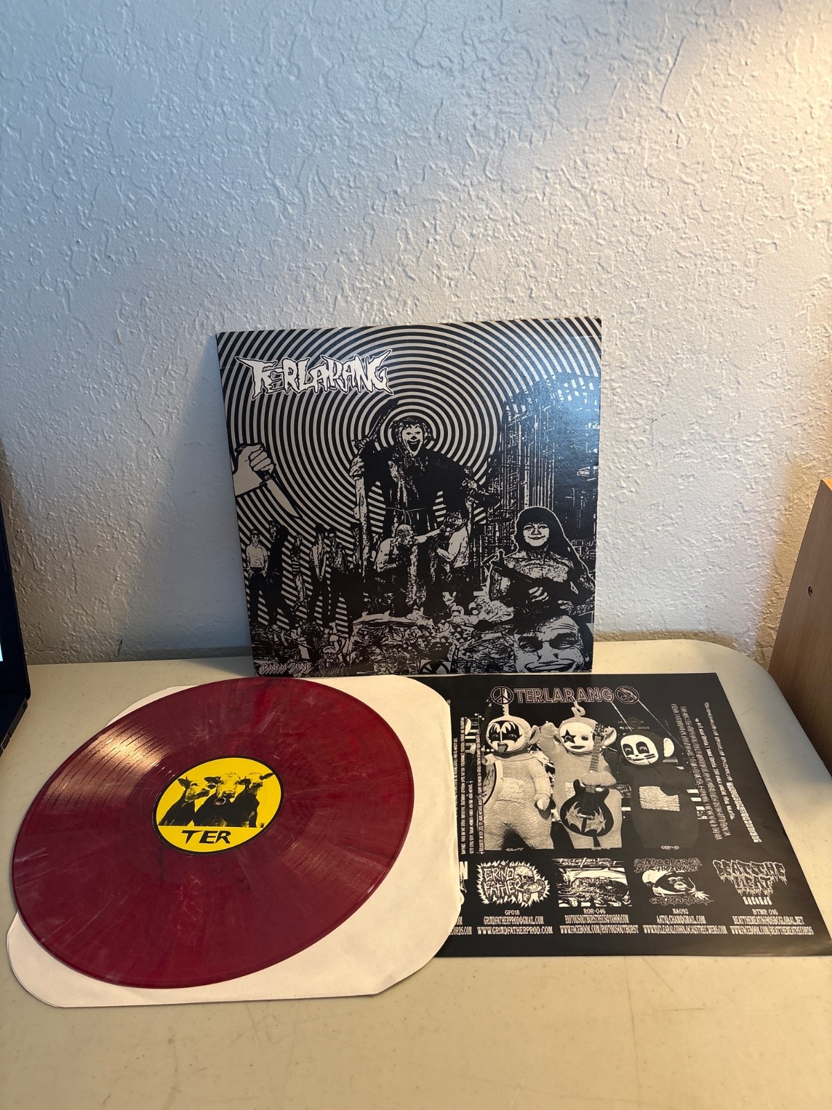 GODSTOMPER / TERLARANG SPLIT LP RED MARBLED VINYL 2014 POWERVIOLENCE GRINDCORE
