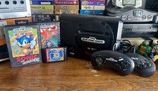 SEGA Genesis Bundle Lot Console With Two Controllers Sonic 1 & 2 Tiny Toon Games