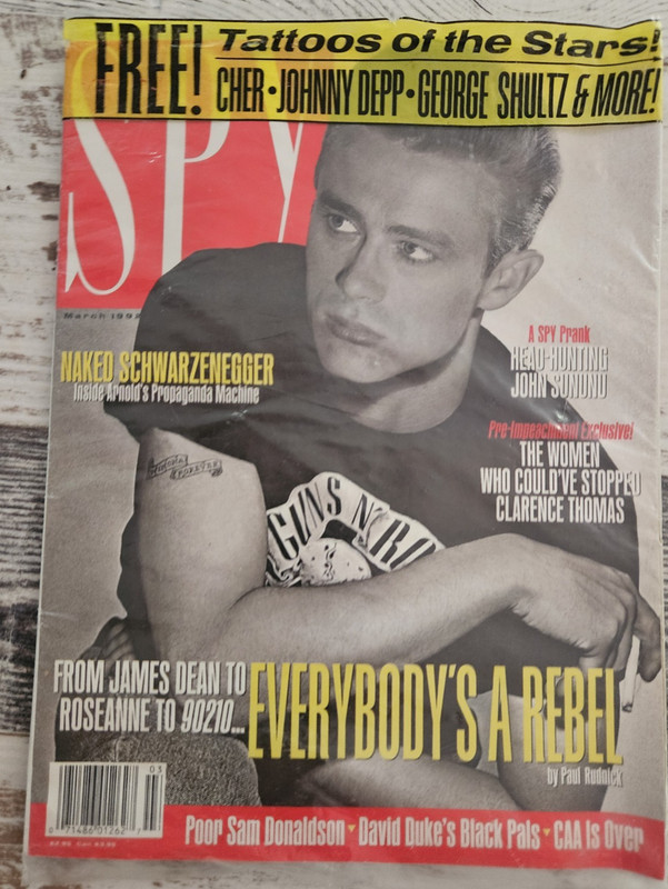 Spy Magazine March 1992 - James Dean Cover - “Naked Schwarzenegger”