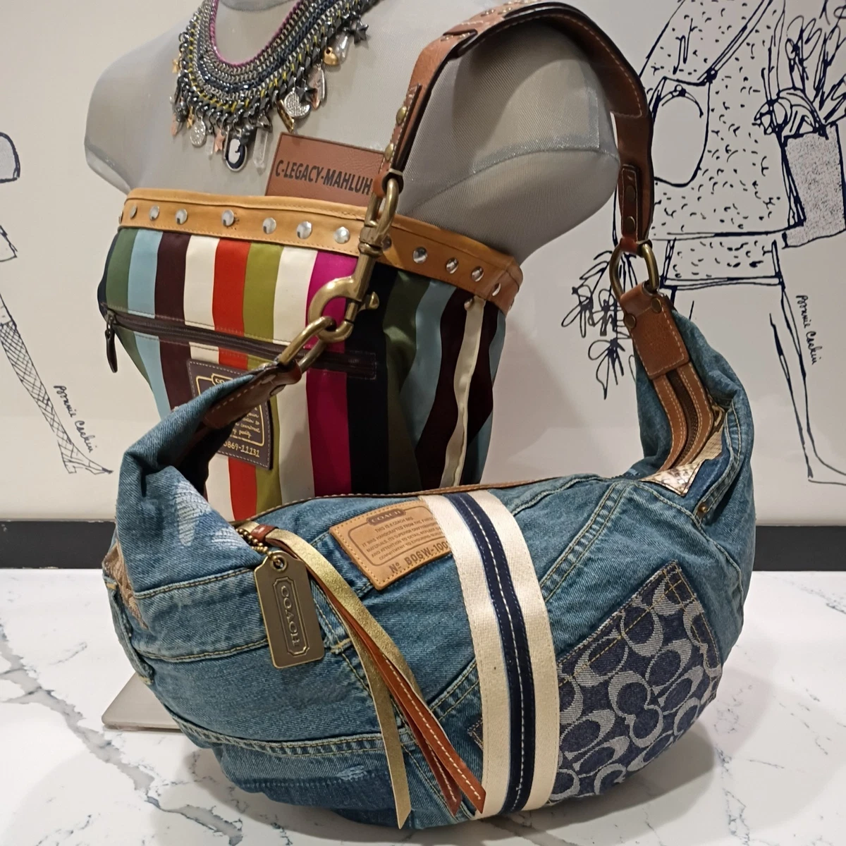 バッグ vintage coach hobo denim shoulderbag Coach Hobo Handbags & Bags Denim Exterior for Women for sale - eBay