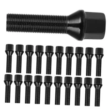  20PCS 14x1.25 Wheel Lug Nuts 14x1.25 Black Wheel Studs Lug Nut Fit for 540i 