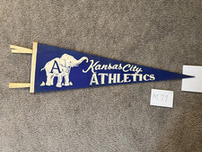 Vintage 1950’s Kansas City Athletics Baseball Pennant Full Size with Tassels NOS