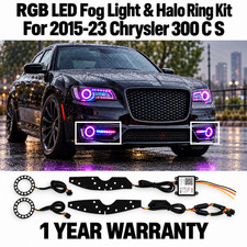 4pcs Rgb Led Fog Light Halo Ring Kit For 2015-2023 Chrysler 300 300c 300s 4pcs Rgb Led Fog Light Halo Ring Kit For 2015-2023 Chrysler 300 300c 300s