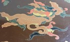 12"Antique Chinoiserie Rosewood Serving Tray with Mythical Beast Lacquer Inlay — photo 2