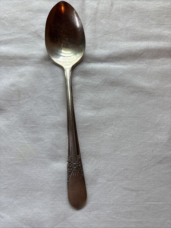 Vintage 1940 Wm Rogers Beloved Pattern Serving Spoon Silverplate