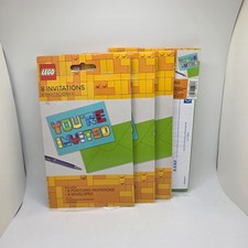 Lot of 4 Packs 32 Total - LEGO Happy Birthday Invitation Cards 
