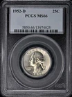 1952-D 25C Washington Quarter PCGS MS66