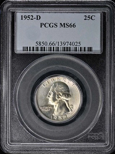 1952-D 25C Washington Quarter PCGS MS66