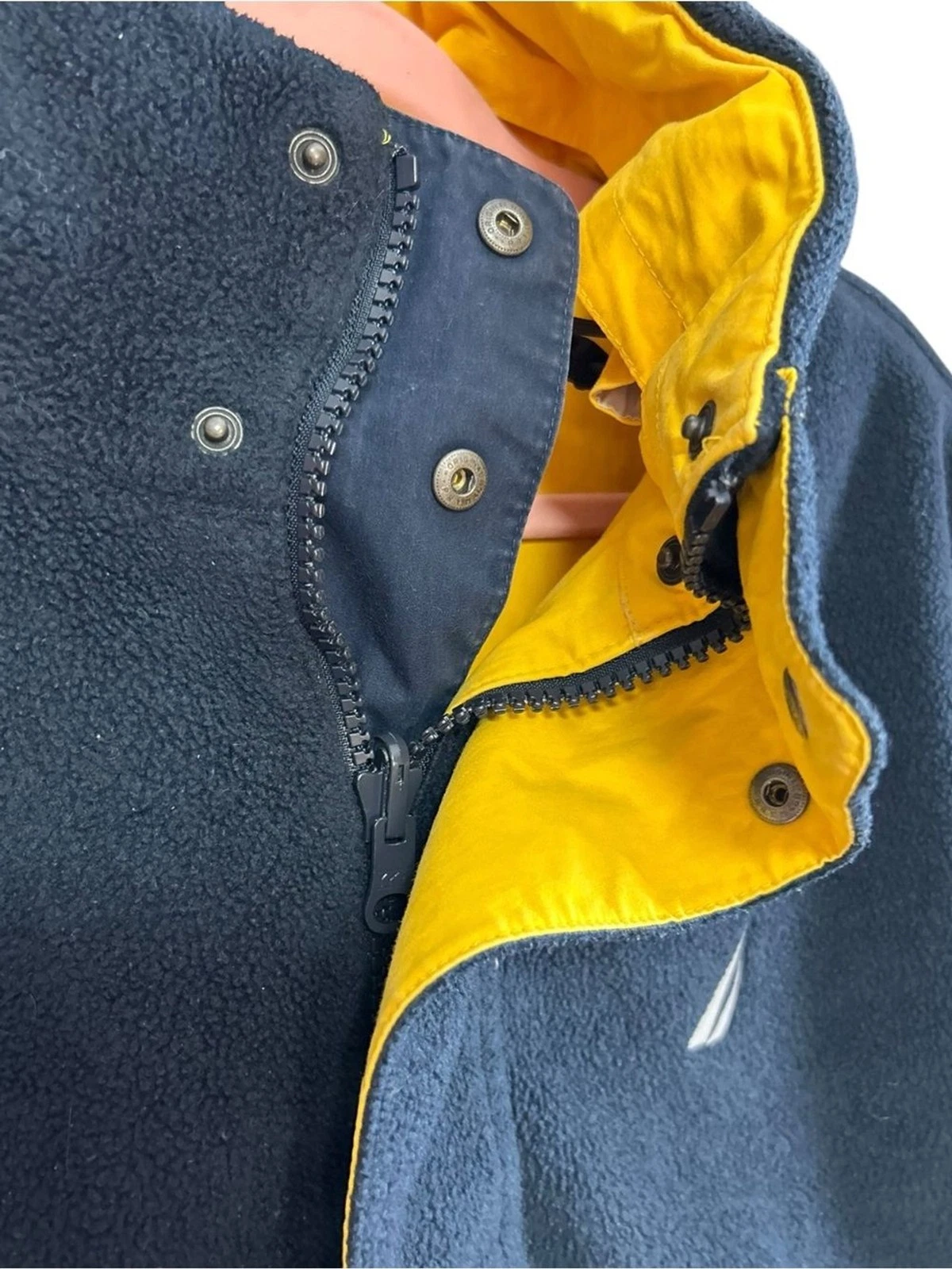 Nautica Vintage 90s Yellow and Navy Reversible Sailing Windbreaker Jacket Size L - product detail image 15