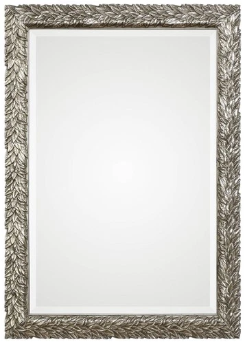 Rectangular Vanity Wall Mirror Beveled Silver Leaf Frame 24 3/4" Wide Bathroom - Picture 2 of 4