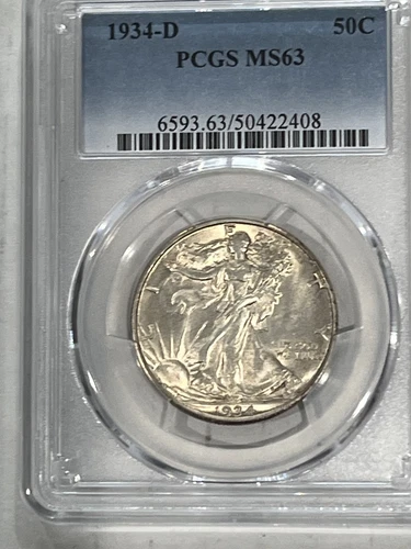1934-D Walking Liberty Half Dollar : PCGS MS63