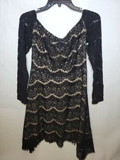 Xhilaration Black Lace Off Shoulder Dress Lined Size M Medium