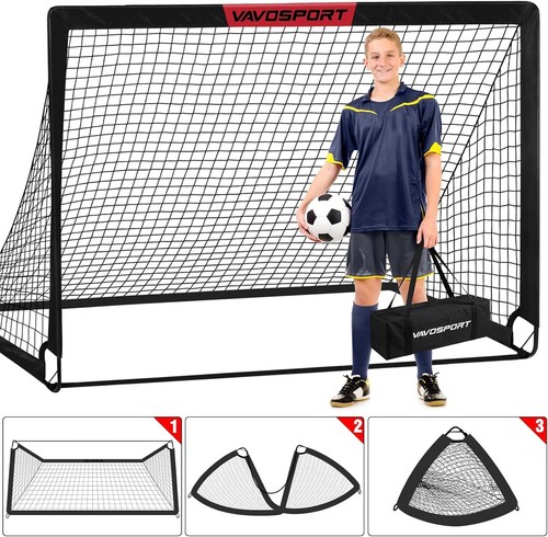 Kids Soccer Goals for Backyard Set - 2 of 6X4 Ft Portable Soccer Goal Training E - Picture 4 of 9