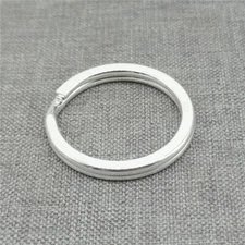 Sterling Silver Shiny Key Ring 925 Silver Split Ring Clasp for Key Chains 25mm