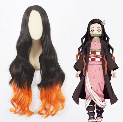 Roupas de desenho animado Anime Kamado Nezuko Cosplay Costume Demon Slayer  Cosplay Roupas uniformes Kimono Wig Set Set Halloween Traje para crianças