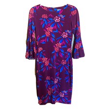 Calvin Klein Sheath Dress Womens 2 Multicoloral Floral Bright Print Cocktail