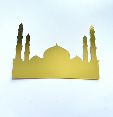 Cake Topper Gold Masjid, Moschee Silhouette UK VERKÄUFER