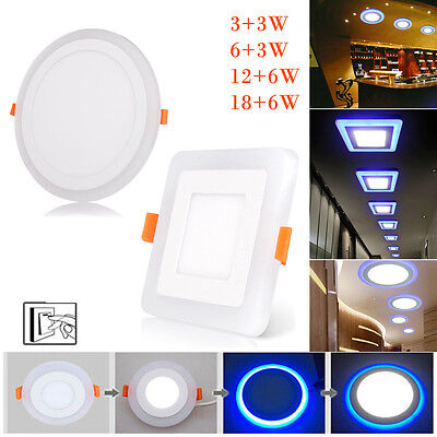White RGB Dual Color LED Light LED Ceiling Recessed Panel Downlight Spot Lamp 