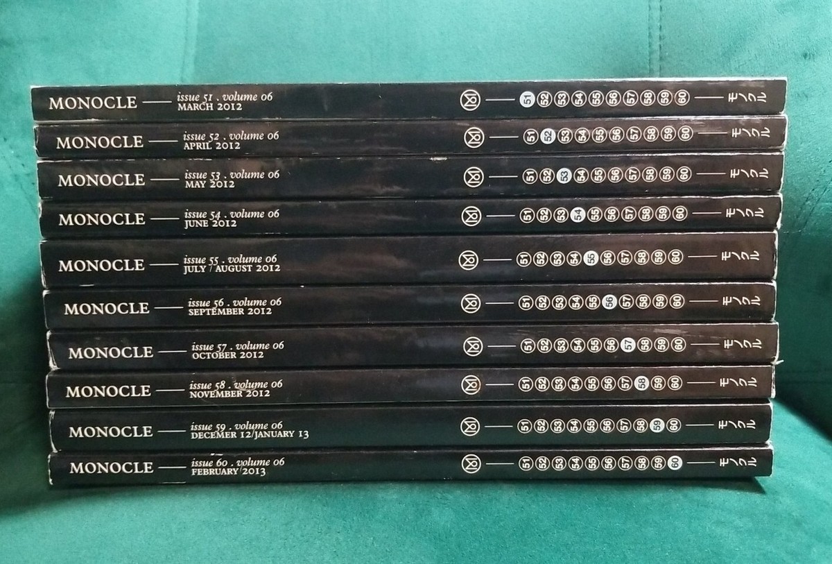 MONOCLE MAGAZINE Lot of 10 issues #51 - #60 March 2012-February
