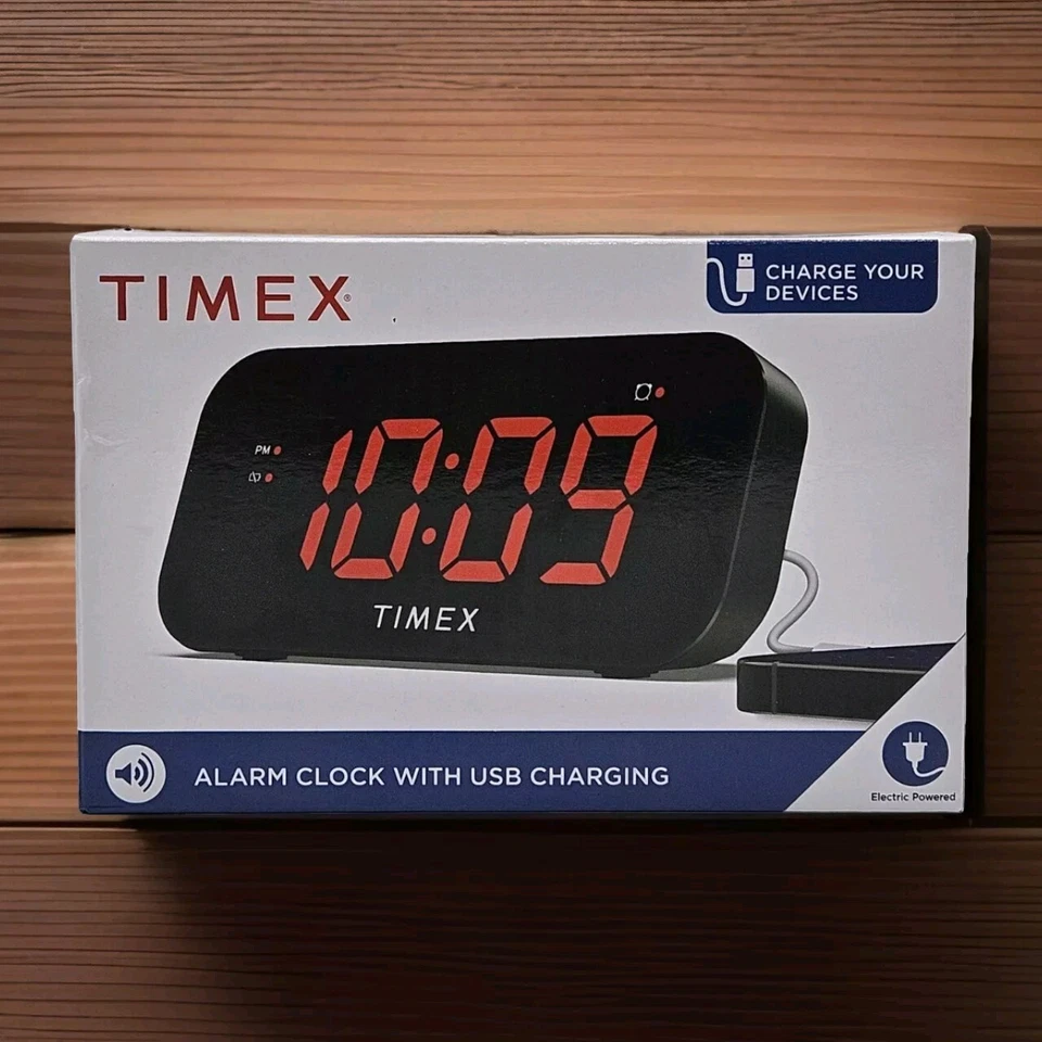 Timex® Alarm Clock with USB Charging Charge Your Devices - Image 3 of 4