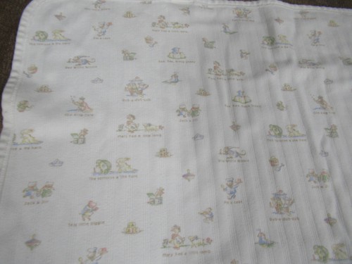 Vintage Carters Babydecke Mary Had Little Lamm Little Piggies Kinderzimmer Reim - Bild 2 von 8