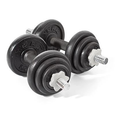 York Fitness 20 kg Hantel aus Gusseisen mit Spinlock-Funktion