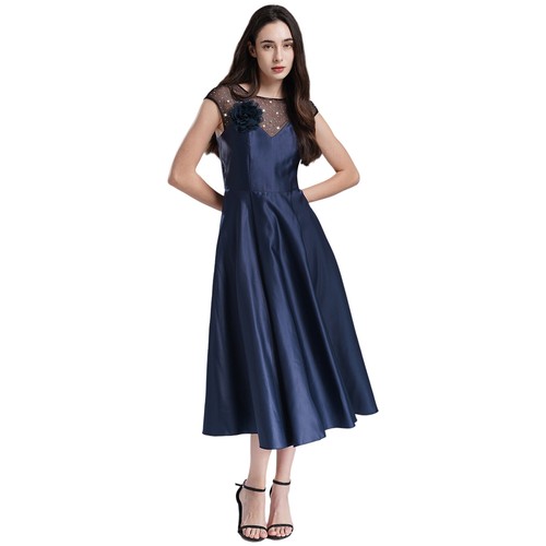 Abito da donna maxi abito da ballo abito a rete matrimonio clubwear costume imbottito incorporato - Foto 9 di 45