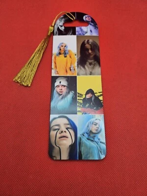 Billie Eilish Plastic Bookmark - 18x5.6 cm with Gold Tassel - Fan Collectible