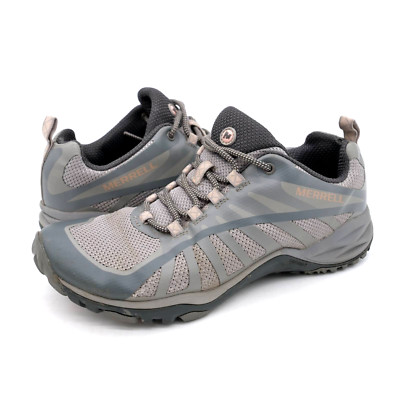 Merrell Siren Edge Q2 Womens 7 Hiking Shoes Low Top Lace Up Gray Mesh Outdoor