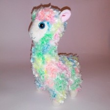 TY Lola  the Llama  Rainbow Fur Glitter Eyes Stuffed Animal Plush Kids Toy