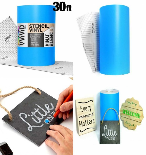 VViViD Blue LowTack Adhesive Vinyl Stencil Masking Film Roll 24in x