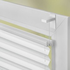 Plissee Klebfix, ohne Bohren, verspannt, Verdunkelung - Weiß