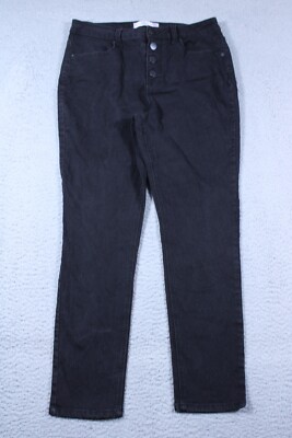 No Boundaries Jeans Junior 15 Black Hi Rise Skinny Button Fly Stretch Denim Nobo