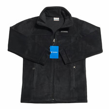 Columbia Little Youth Boys Girls Full Zip Fleece Jacket Size 10-18 M-XL Black