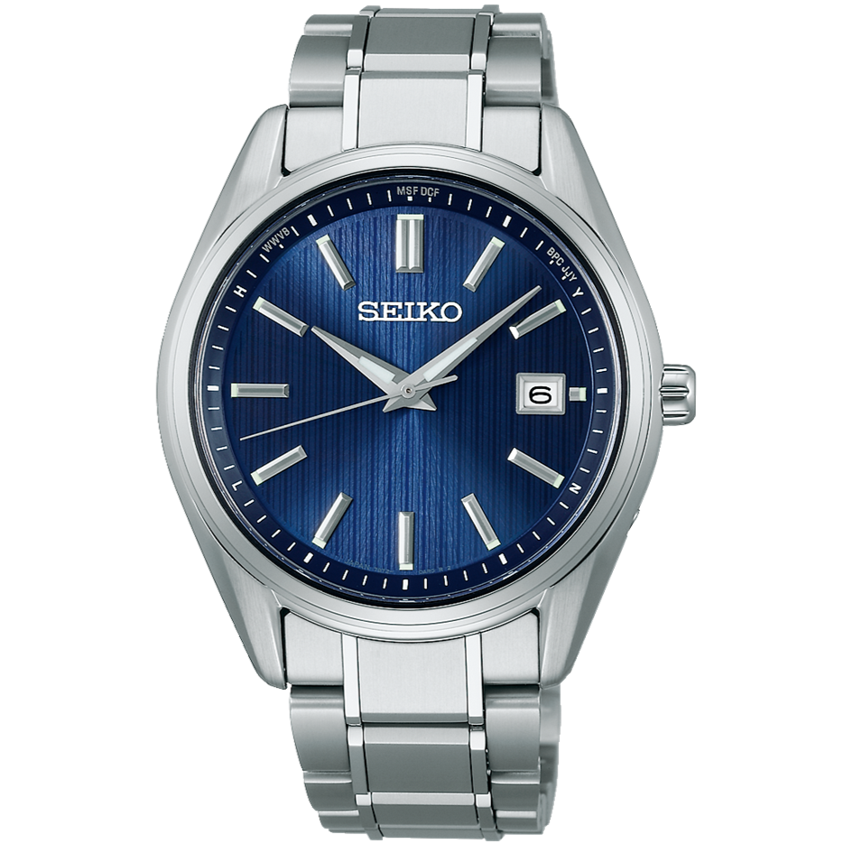 SEIKO SELECTION SBTM339 Titanium Radio Solar Watch Navy Dial 39.5