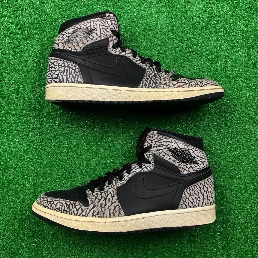 Nike Jordan 1 Retro High 839115 013 ciment noir éléphant Supreme 9 1985 vintage