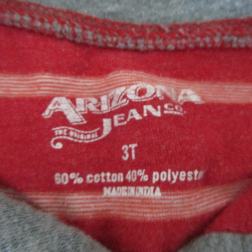 Arizona Jean Co T Shirt Toddler Boys Size 3T Red Stripe Long Sleeve Pullover Tee - Image 4 of 4