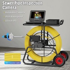 Sewer Pipe Inspection Camera 512hz 360 Rotating Lens 10" Monitor 9mm Cable 80m
