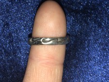 Signed Waves Ocean Theme Adjustable Toe Ring Genuine Sterling Silver 925