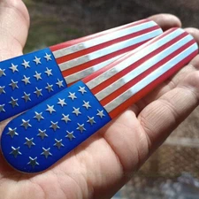 2pcs 3D American Flag Emblem Metal Car Sticker Side Fender Badge Accessories