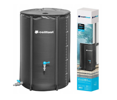 Klappbare Regentonne mit Wasserhahn Cellfast 52-550 Regenwassertank 250 Liter