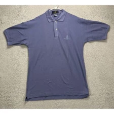 The Ritz Cariton Polo Shirt Mens Large Blue 100% Pima Cotton Rugby Short Sleeve