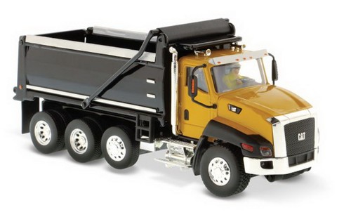 1/50 DM Caterpillar Cat CT660 Dump Truck Yellow and Black Diecast Model #85290 - Picture 2 of 3