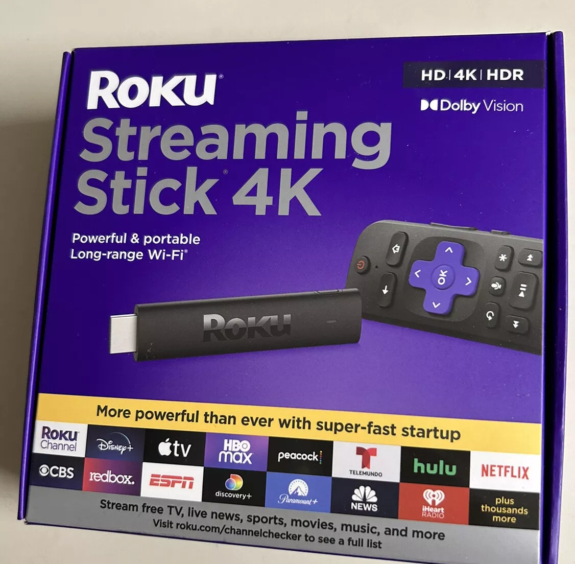 Roku Streaming Stick 4K  Streaming Device 4K/HDR/Dolby Vision