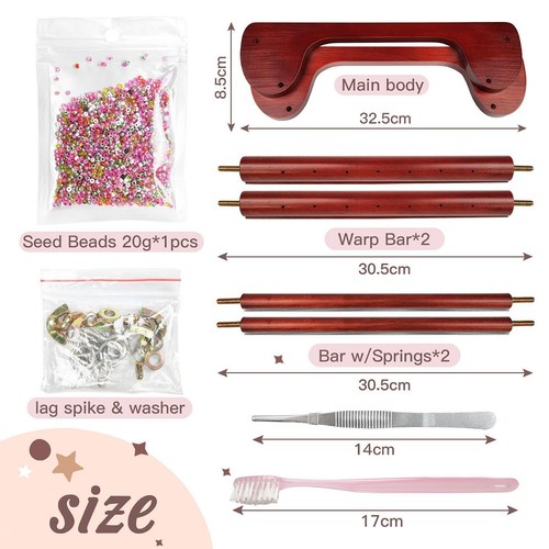 Holzperlen-Webrahmen-Set für Anfänger zum Basteln von Armbändern und - Bild 6 von 6