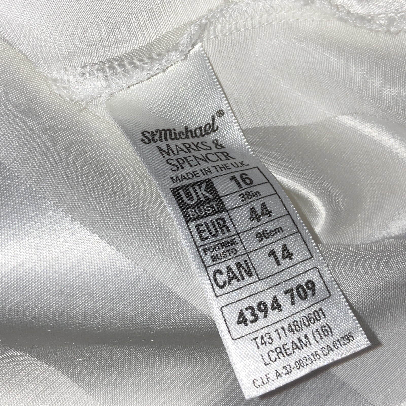 Vintage 1990s Cream St Michael (M & S)  Satin Top, Size 16, 38" Bust 6